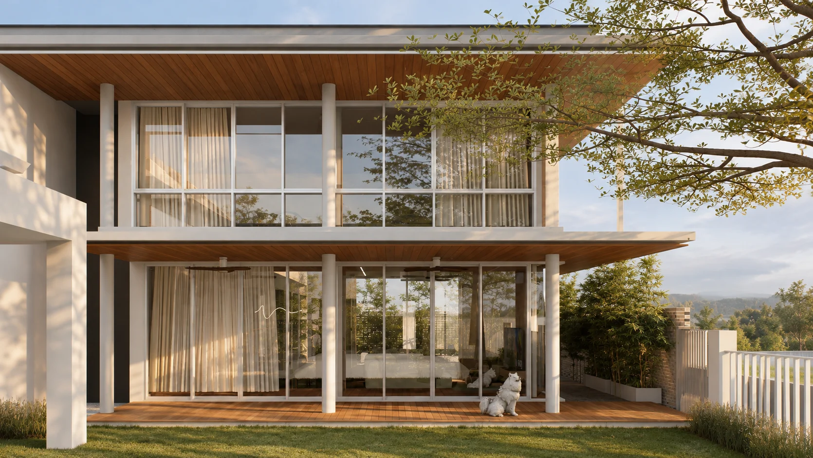 MT House garden-facing elevation, design visualisation